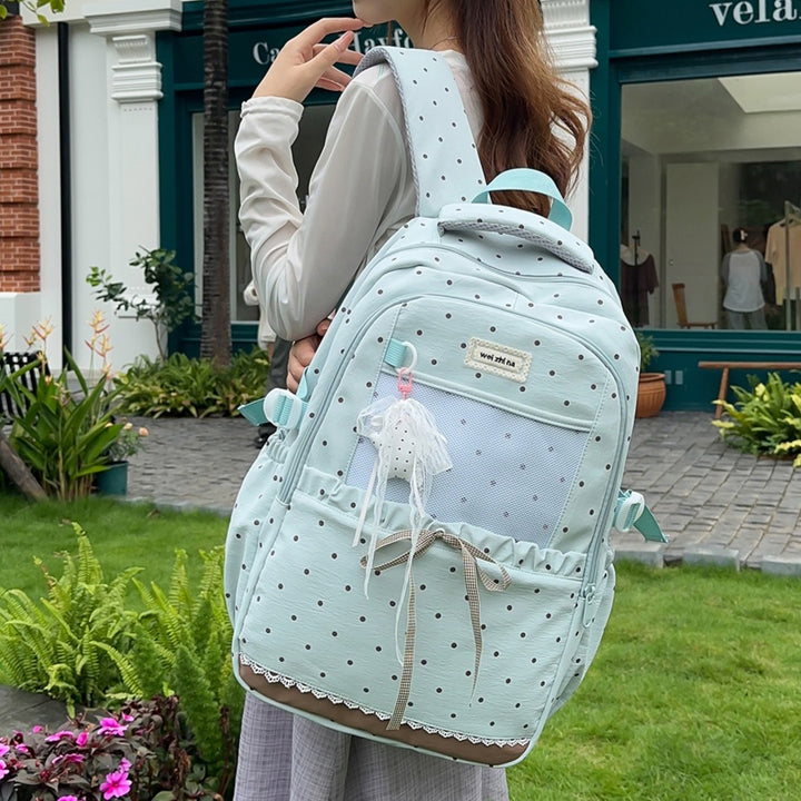 Stylish Polka Dot Patterned Backpack Kalsten