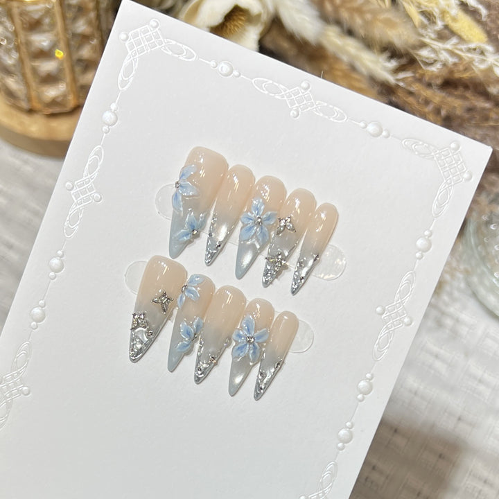 Elegant Stiletto Floral Press-On Nail Set Kalsten