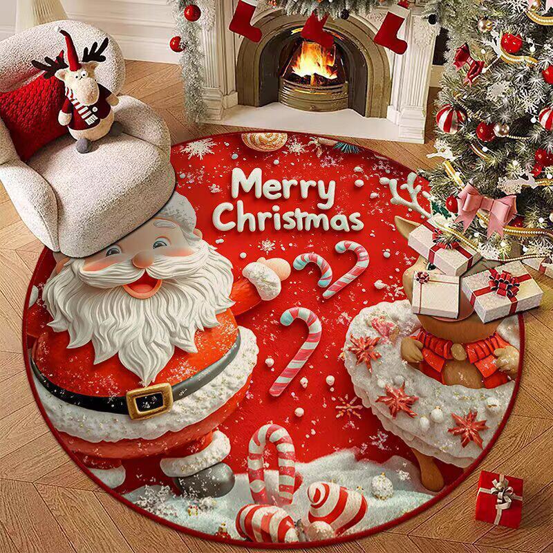 Holiday-Themed Round Area Rug Kalsten