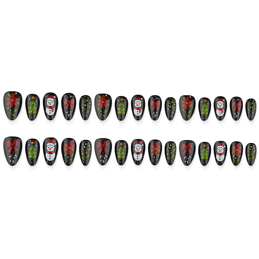 Artificial nail set with festive Christmas design Kalsten