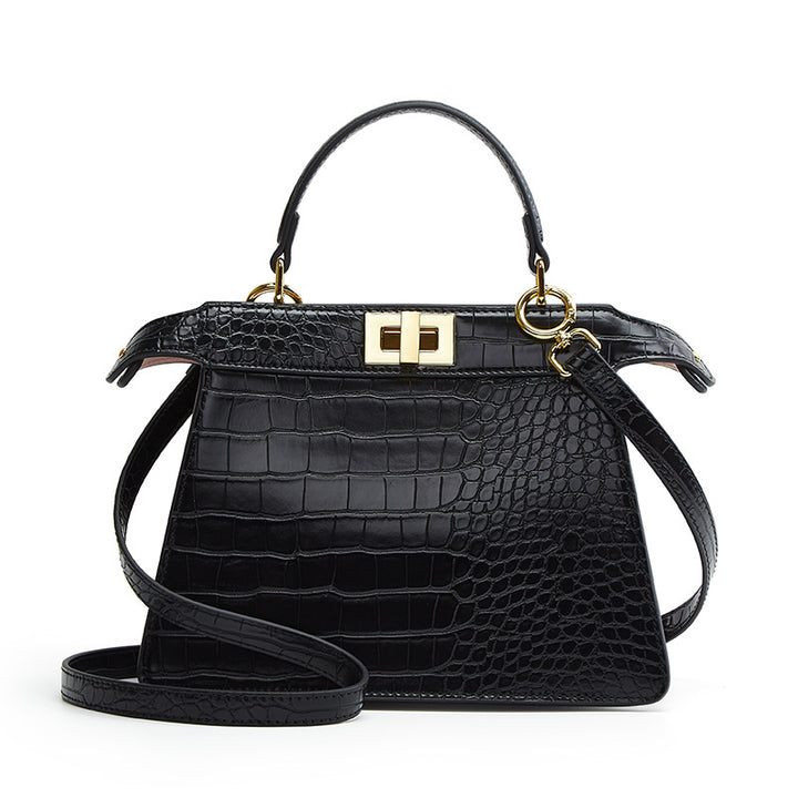 Crocodile Effect Structured Handbag