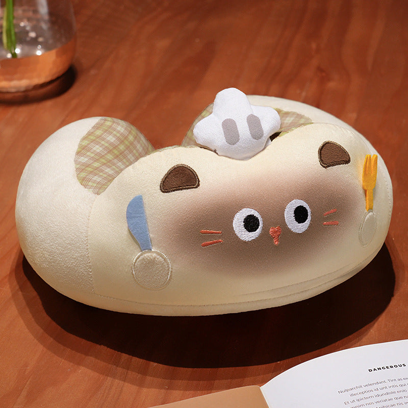 Plush neck pillow travel pillow with cute dog face and appliqués