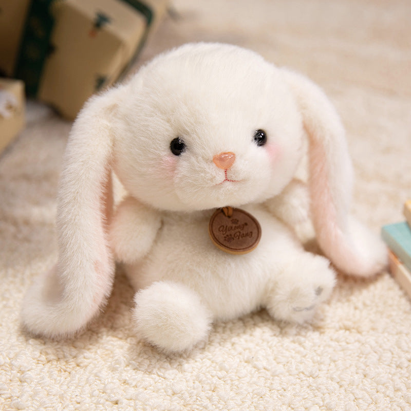 Plush Sitting Piglet Comforter Toy with Embroidered Paw Charm and Pendant Kalsten