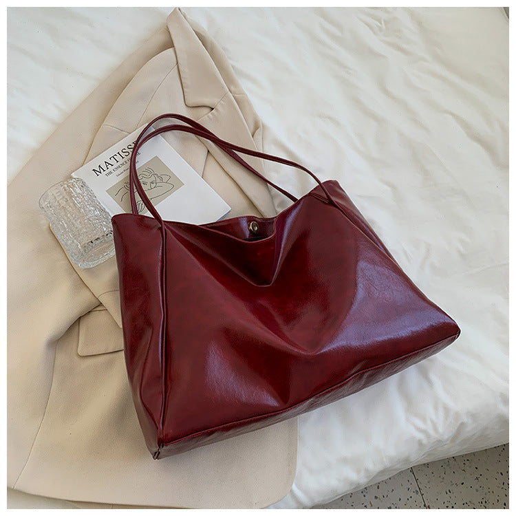 Sleek Vegan Leather Tote Bag