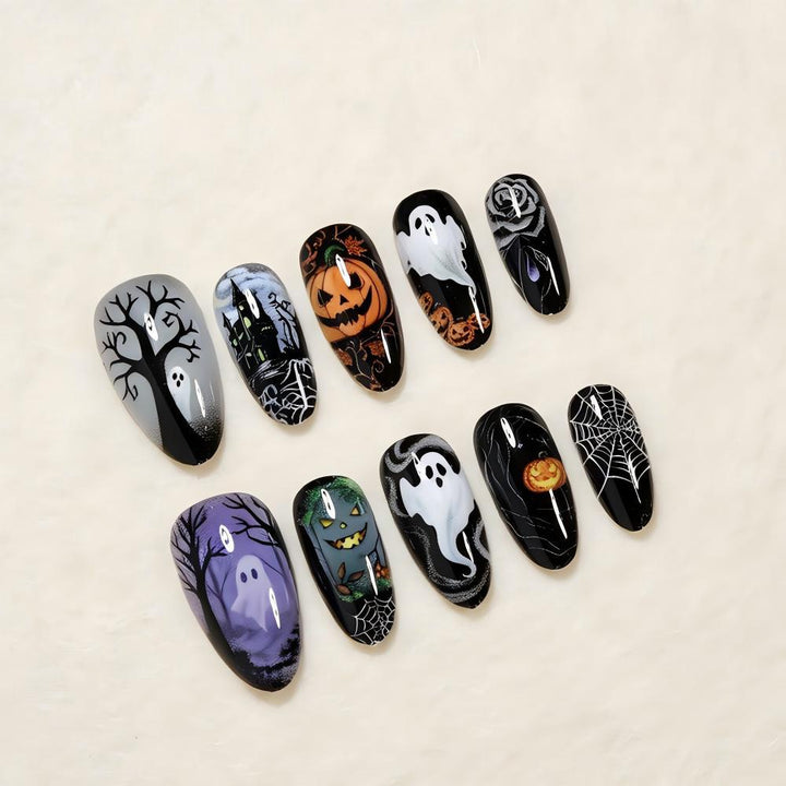 Halloween-Themed Press-On Nail Art Design Set Kalsten