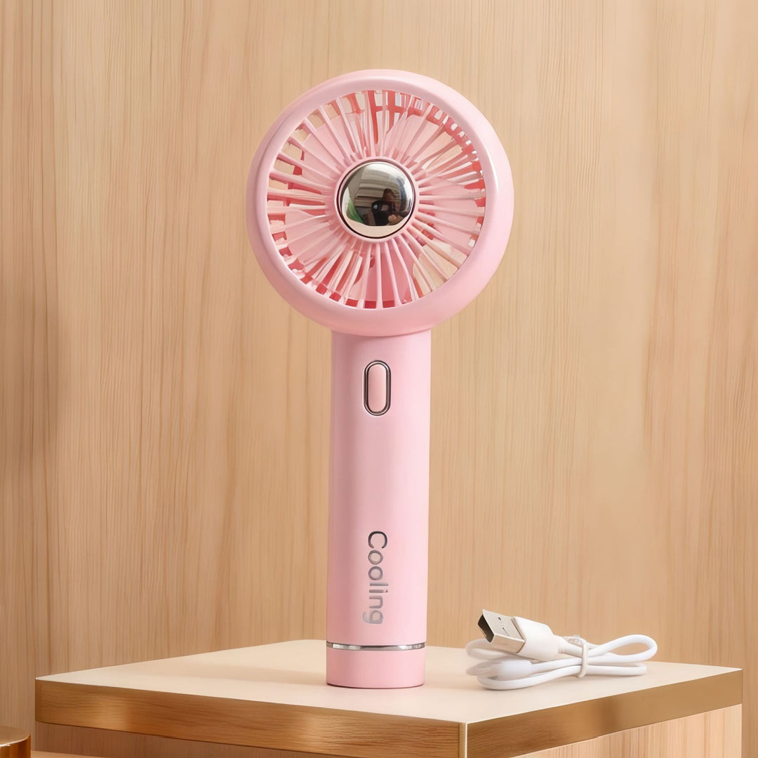 Ladies portable USB hand fan with ergonomic grip and variable speed control Kalsten