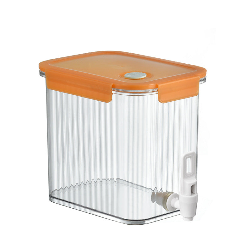 Transparent drink dispenser with spout and airtight snap lid