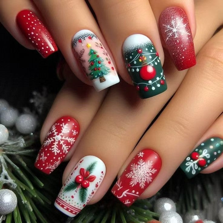 Festive Holiday Nail Art Set