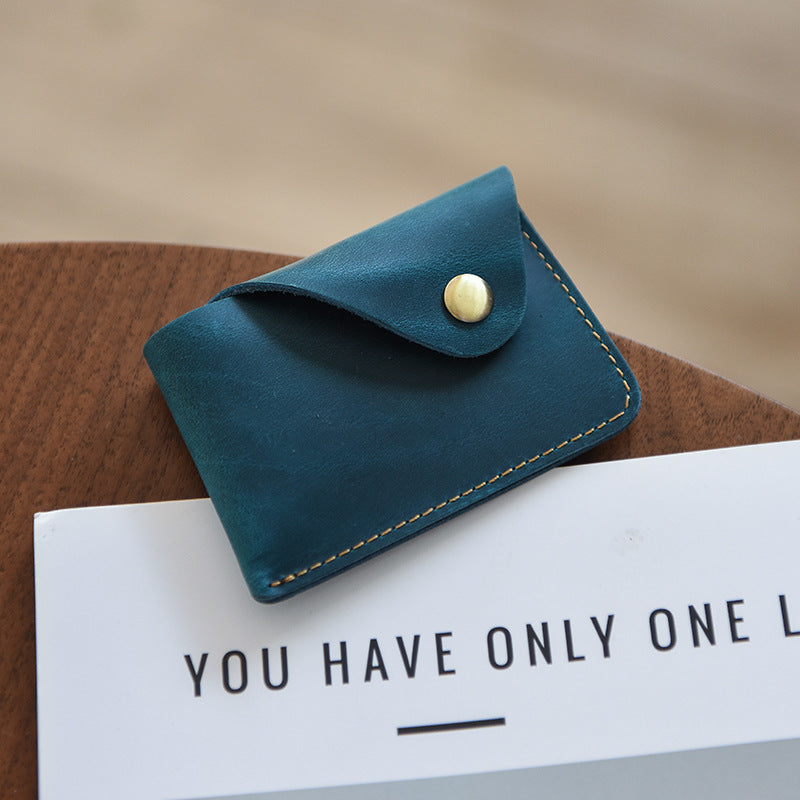 Premium Leather Buttoned Cardholder Kalsten