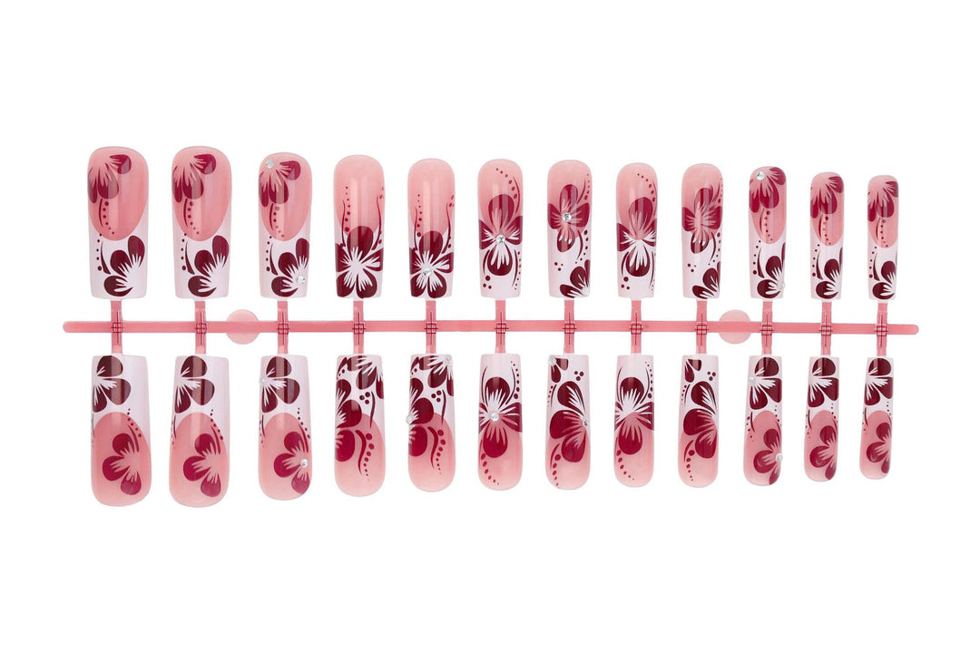 Nail set with elegant floral and ombre designs Kalsten
