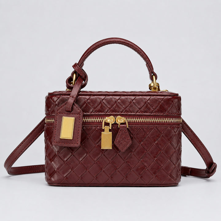Quilted Leather Handheld Satchel