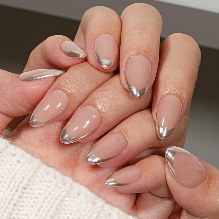 Acrylic Nail Set with Modern French Tip Design Kalsten