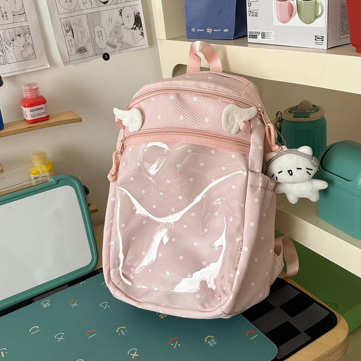 Transparent Dot-Patterned Backpack Kalsten