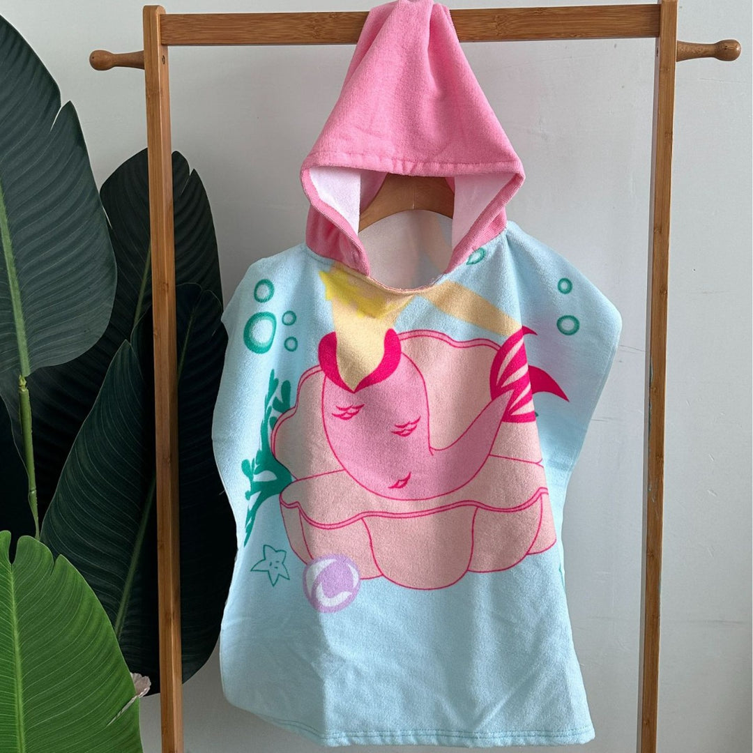 Kids' Shark-Themed Hooded Towel Poncho Kalsten