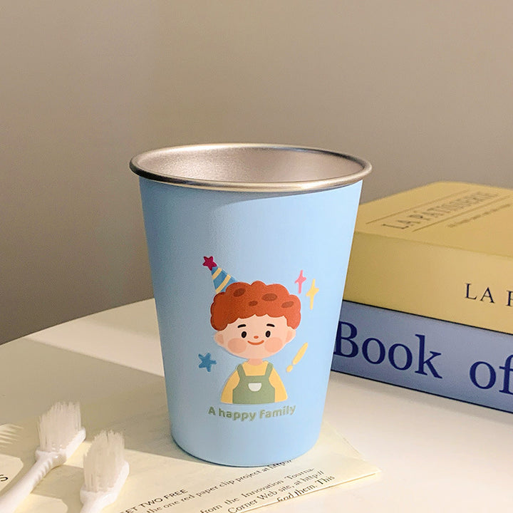 Stainless Steel Drinking Mug with Cheerful Family Motif Kalsten