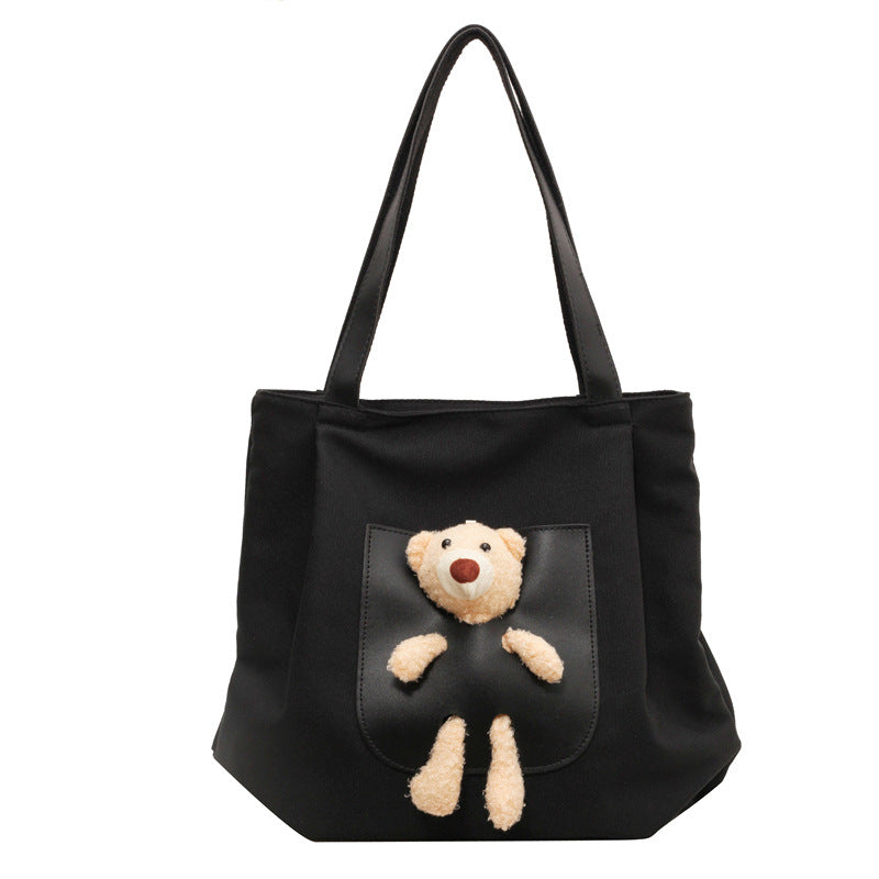 Cute Plush Bear Pocket Tote Kalsten