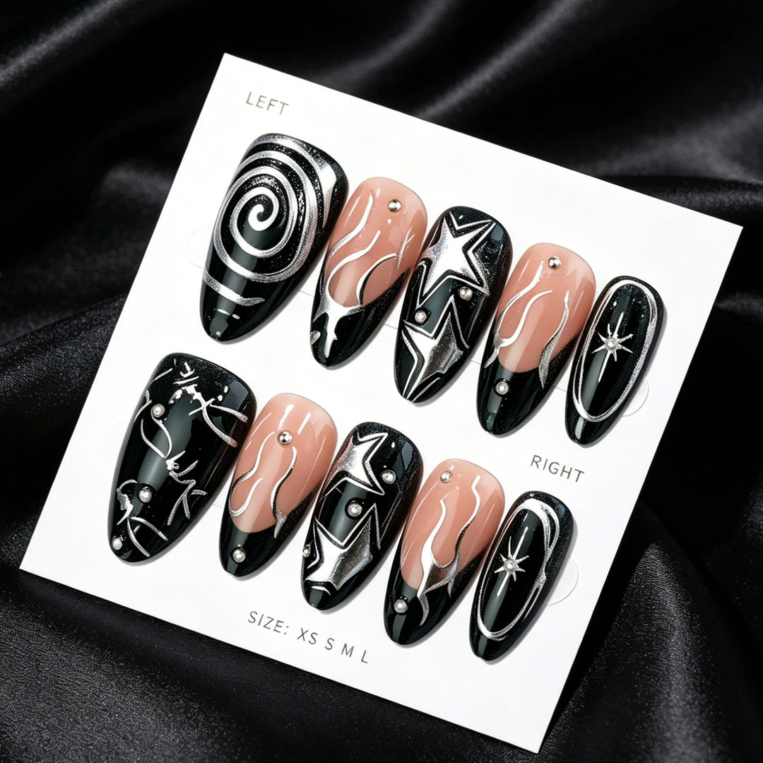 Artistic Galaxy-Inspired Press-On Nail Set