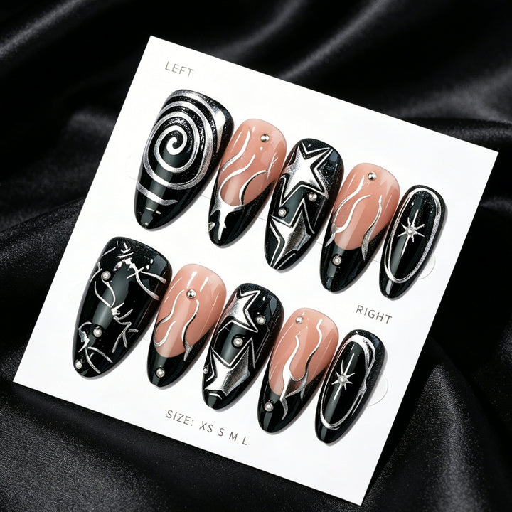 Artistic Galaxy-Inspired Press-On Nail Set