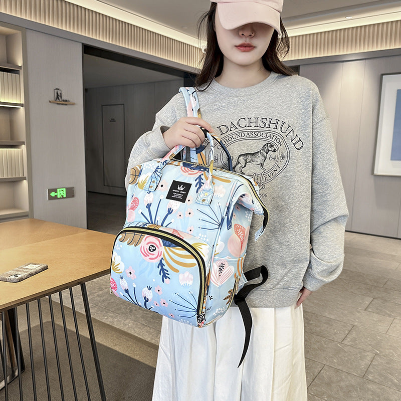 Stylish Floral Patterned Baby Care Backpack Kalsten