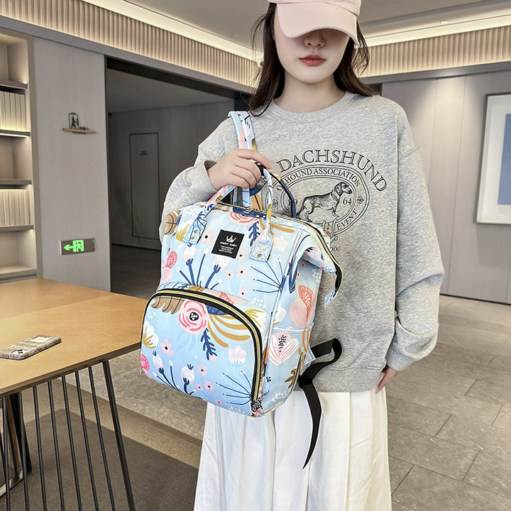Stylish Floral Patterned Baby Care Backpack Kalsten