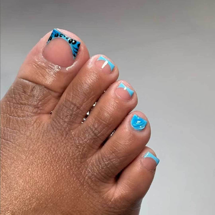 Decorative French Tip Pedicure Nail Art