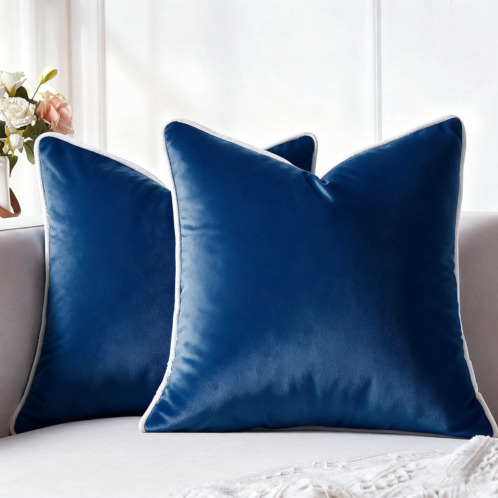 Luxury Velvet Throw Cushion with Contrast Piping
