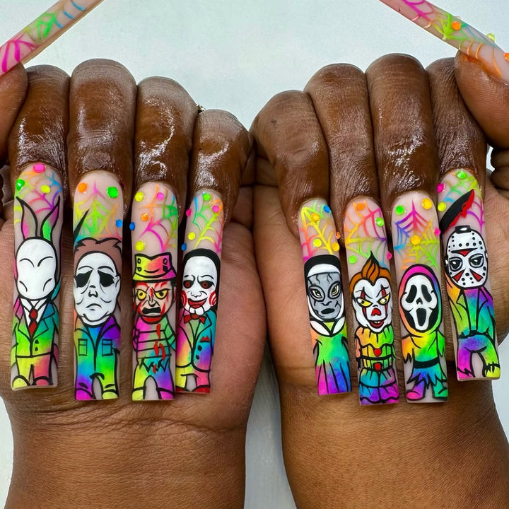 Artistic Horror-Themed Press-On Nails Kalsten