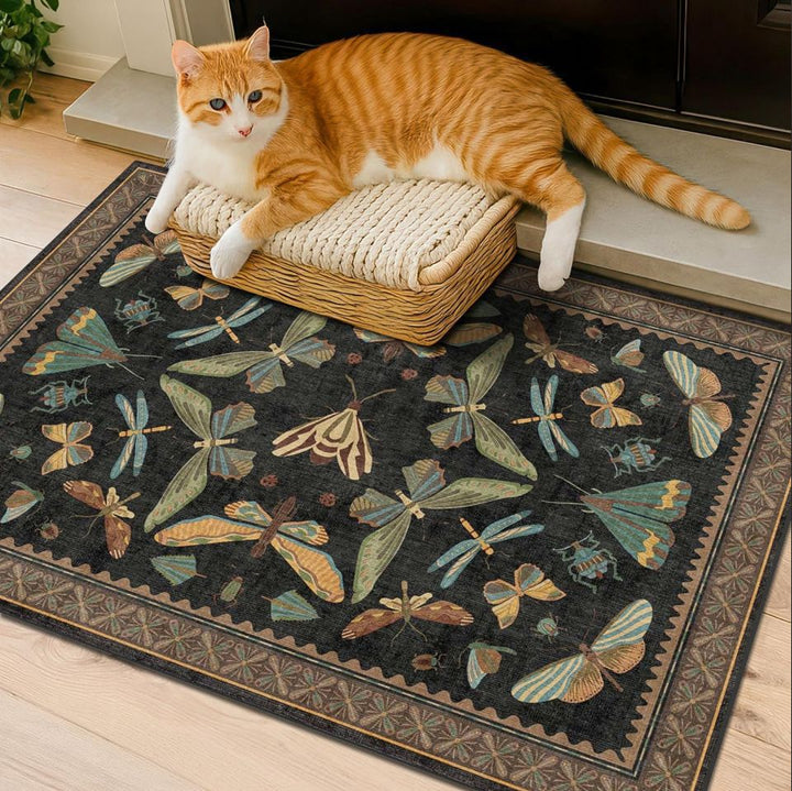Floral-Patterned Kitchen Area Mat
