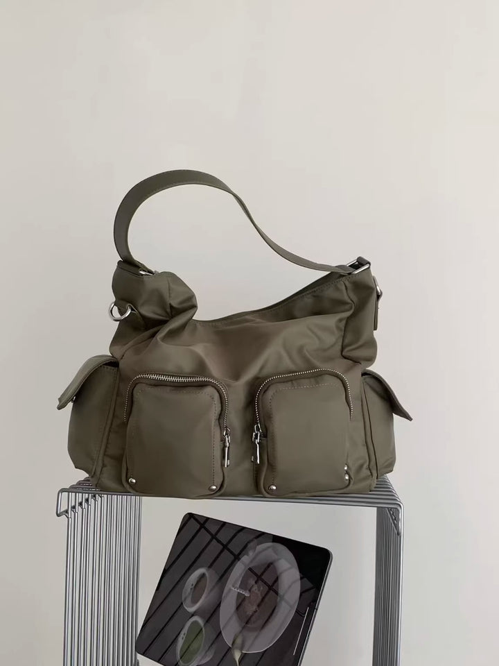 Multi-Pocket Utility Shoulder Bag