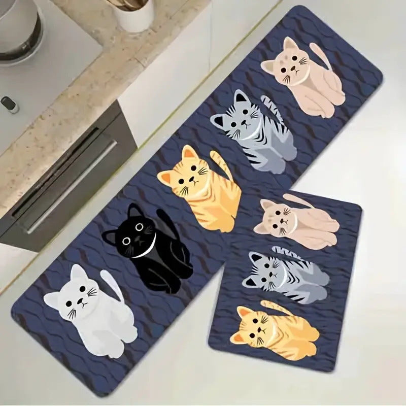 Cat-Themed Kitchen Comfort Mat
