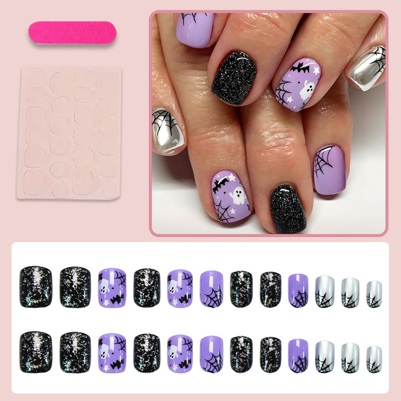 Art nail set with unique spooky designs Kalsten