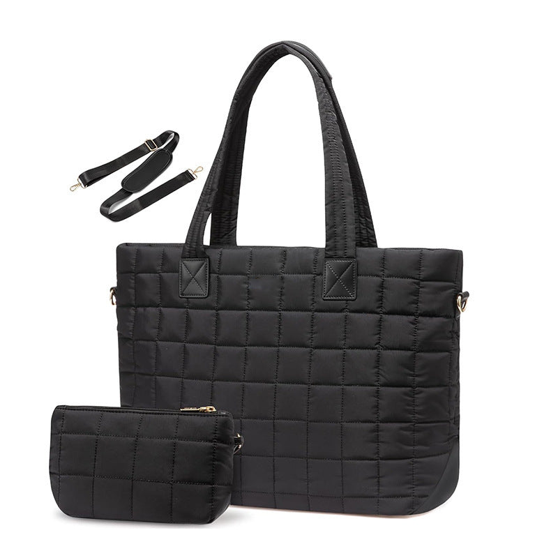 High-Quality Quilted Tote Bag with Removable Cosmetic Pouch Kalsten