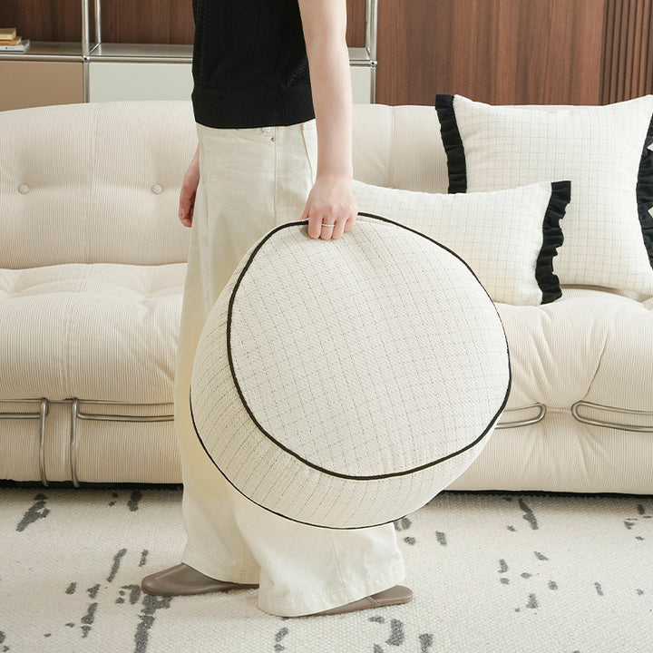 Beef meditation seat pouf with EPP bead filling and removable cover