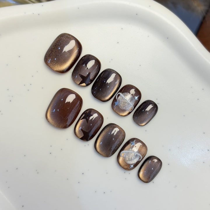Artificial nail set with star and planet design Kalsten