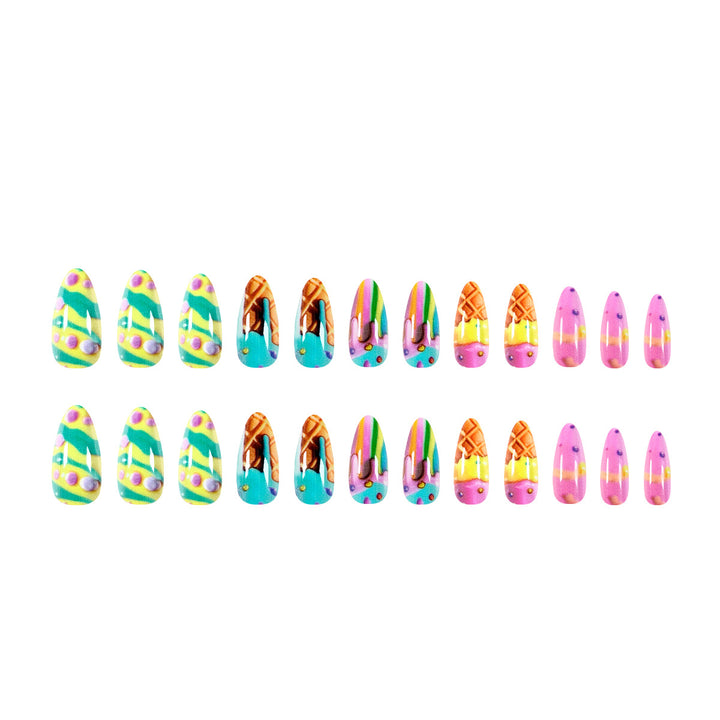 Artistic nail art in ice cream design Kalsten