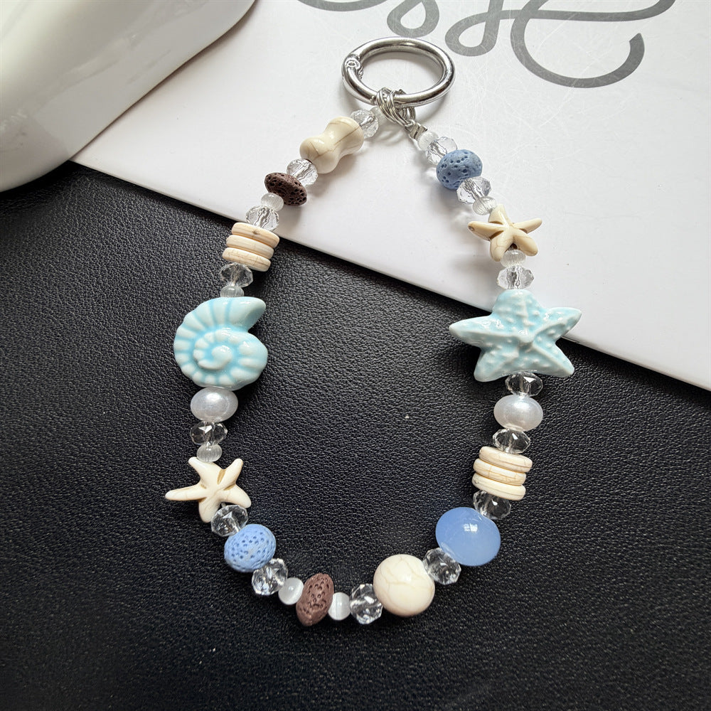 Beach-Themed Beaded Keychain Kalsten