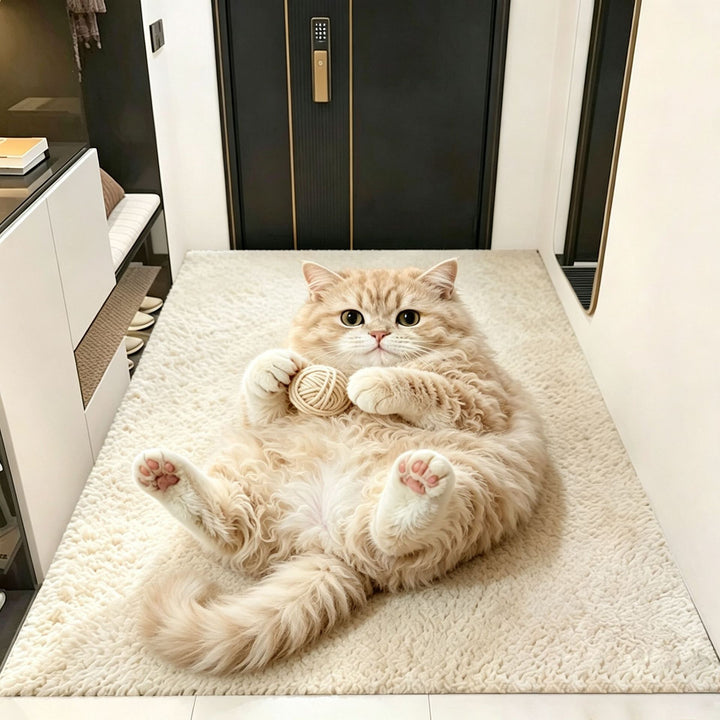 Cat-Themed Plush Area Rug