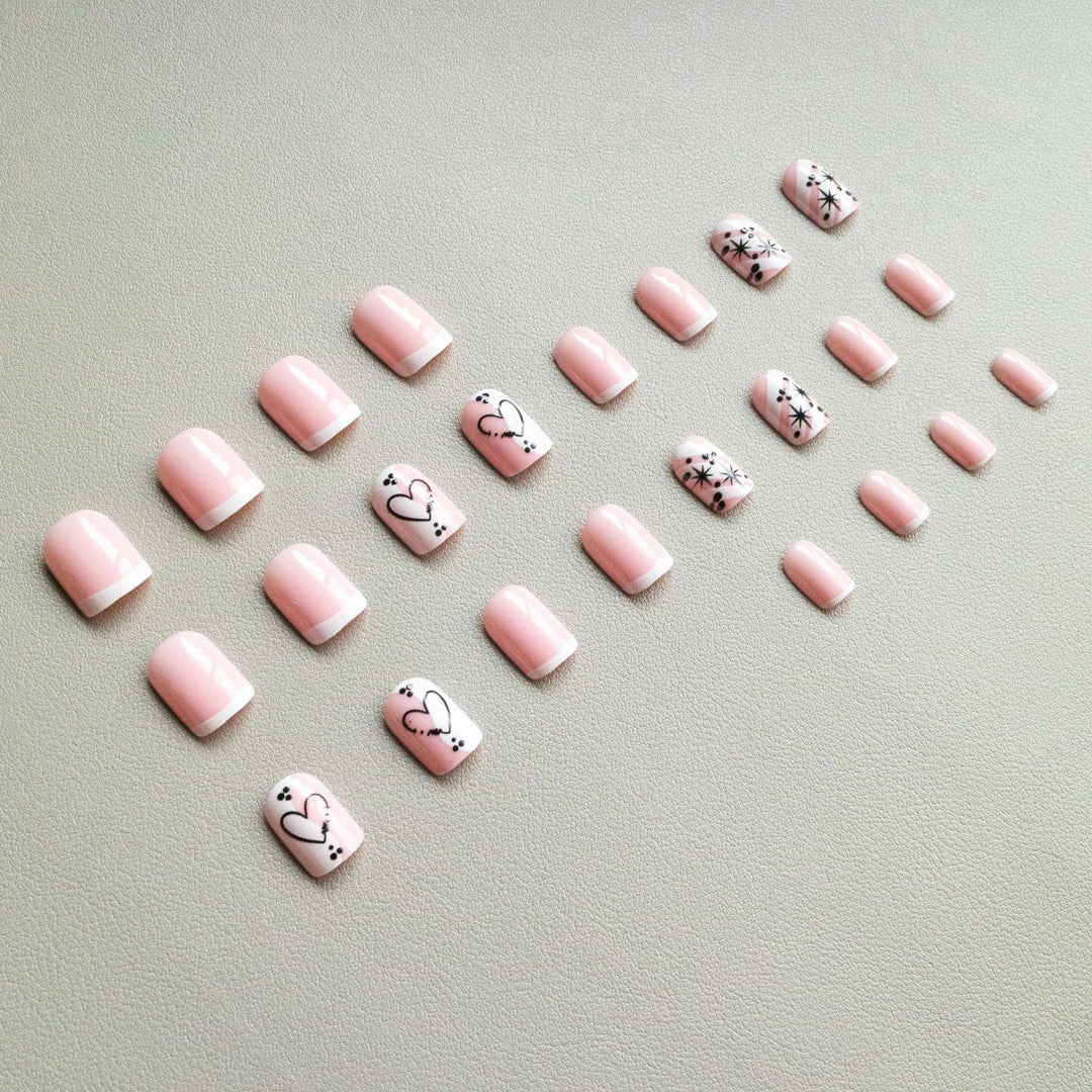 Stylish Heart-Themed Nail Art