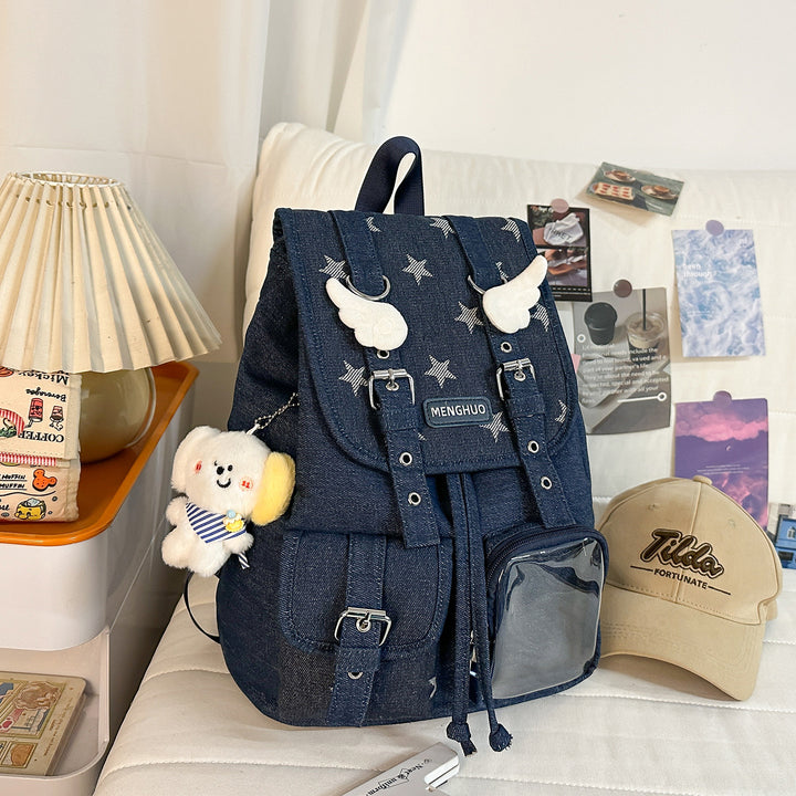 Casual Denim School Backpack