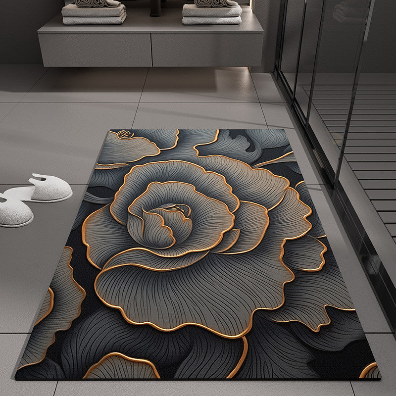 Floral Embossed Bath Mat