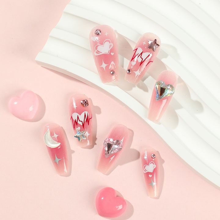 Artful Gel Nails with Glamorous Decorations Kalsten