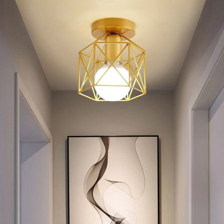 Geometric Wireframe Ceiling Light