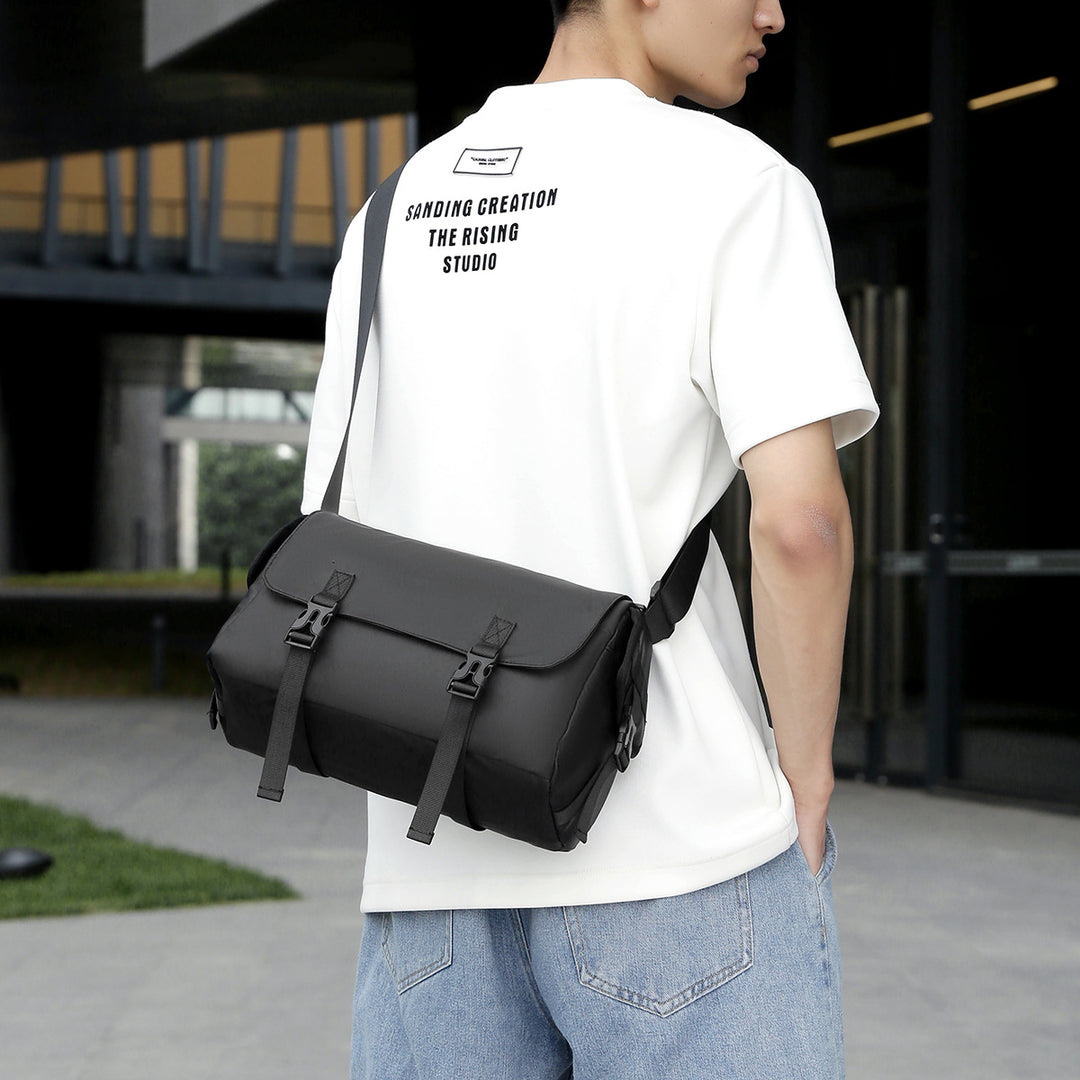 Modular Messenger Bag with Water-Repellent Material and Adjustable Shoulder Strap Kalsten