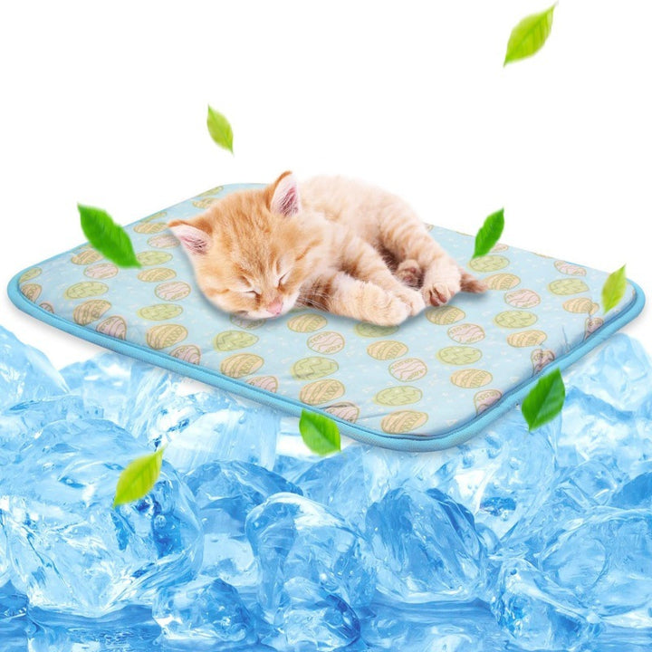 Unisex nan self-cooling pet cooling mat with pressure-activated gel core and non-slip bottom Kalsten