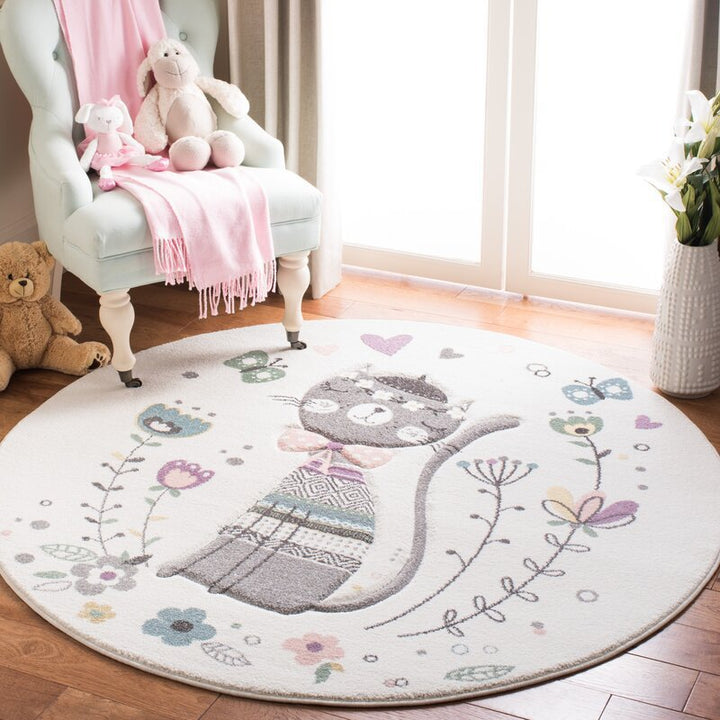 Rabbit-Themed Round Area Rug Kalsten