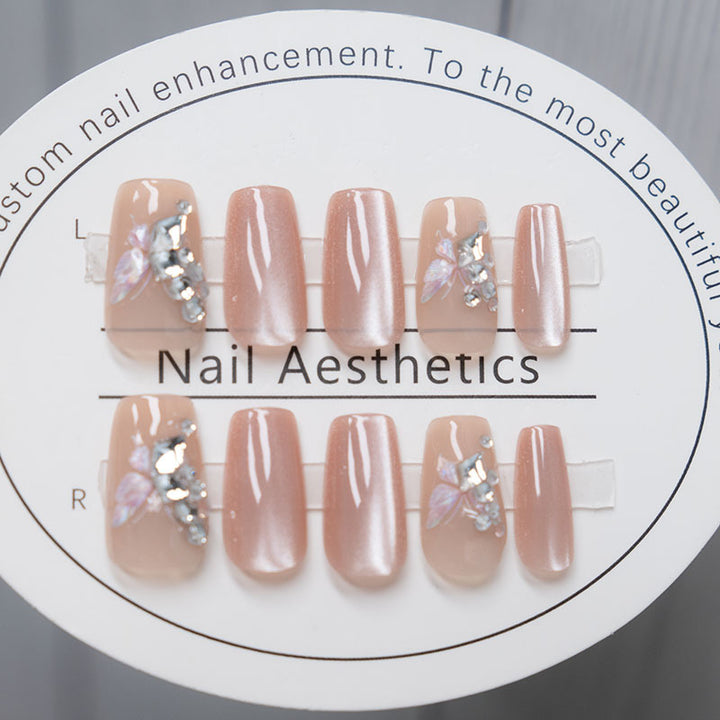 Elegant Floral-Embellished Press-On Nails