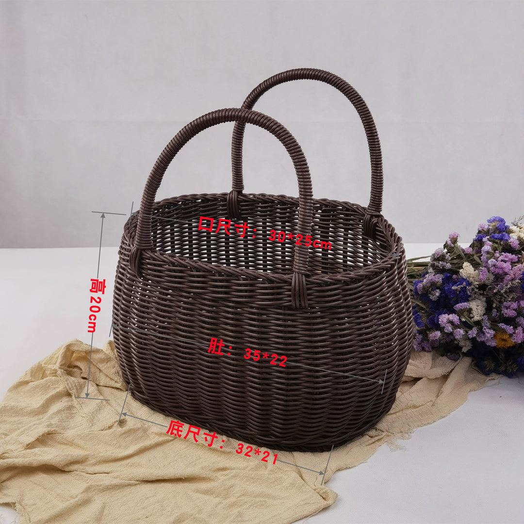 Women braided storage basket with sturdy carrying handles Kalsten
