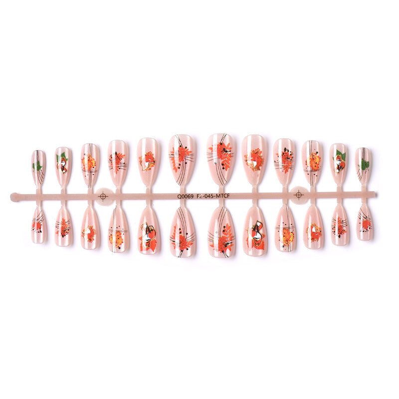 Fall-Themed Press-On Nail Art Set Kalsten