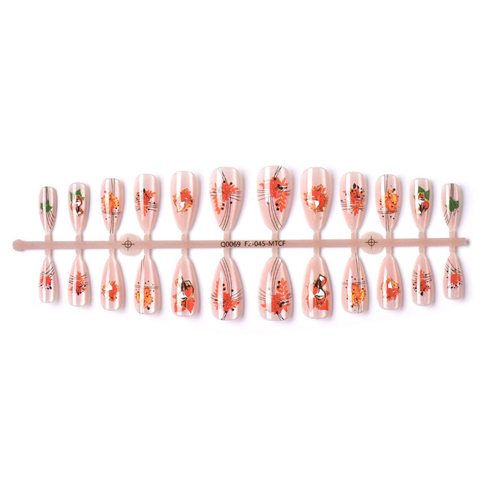 Fall-Themed Press-On Nail Art Set Kalsten