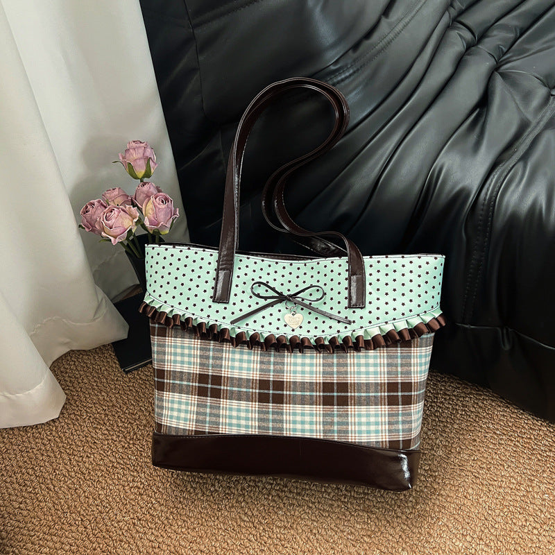 Stylish Plaid Tote Bag